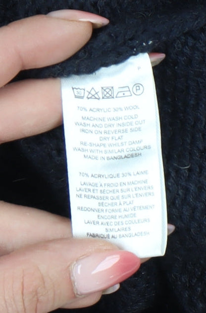 French Connection Men's Black Henley Jumper L