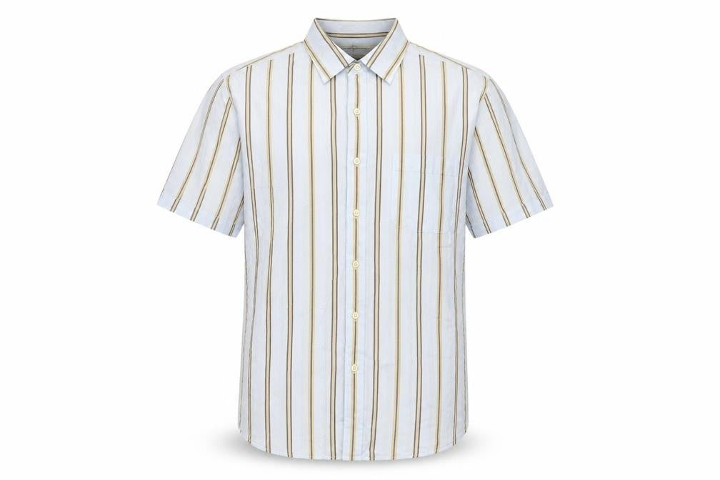 Front view of Linea Men's Multicoloured Striped Cotton Shirt L