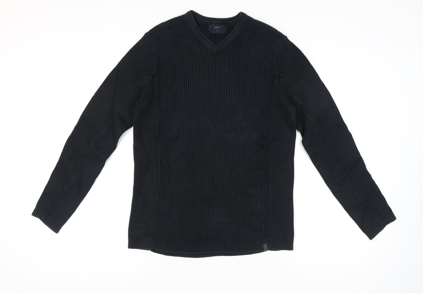 Next Men's Black Cotton Pullover Jumper - Size L