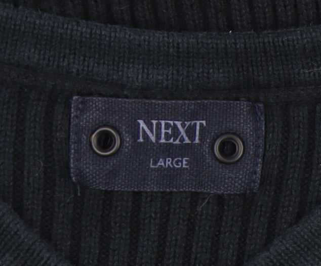 Next Men's Black Cotton Pullover Jumper - Size L