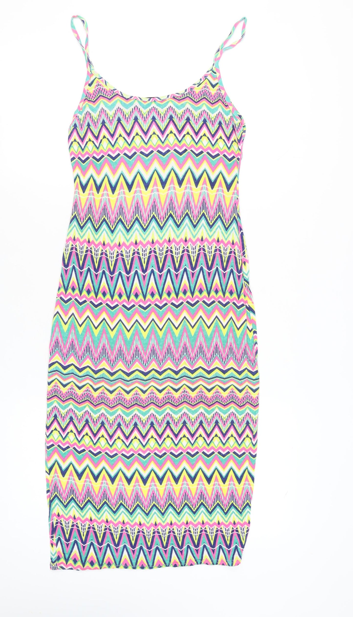 Boohoo Women's Multicoloured Chevron Slip Dress Size 12