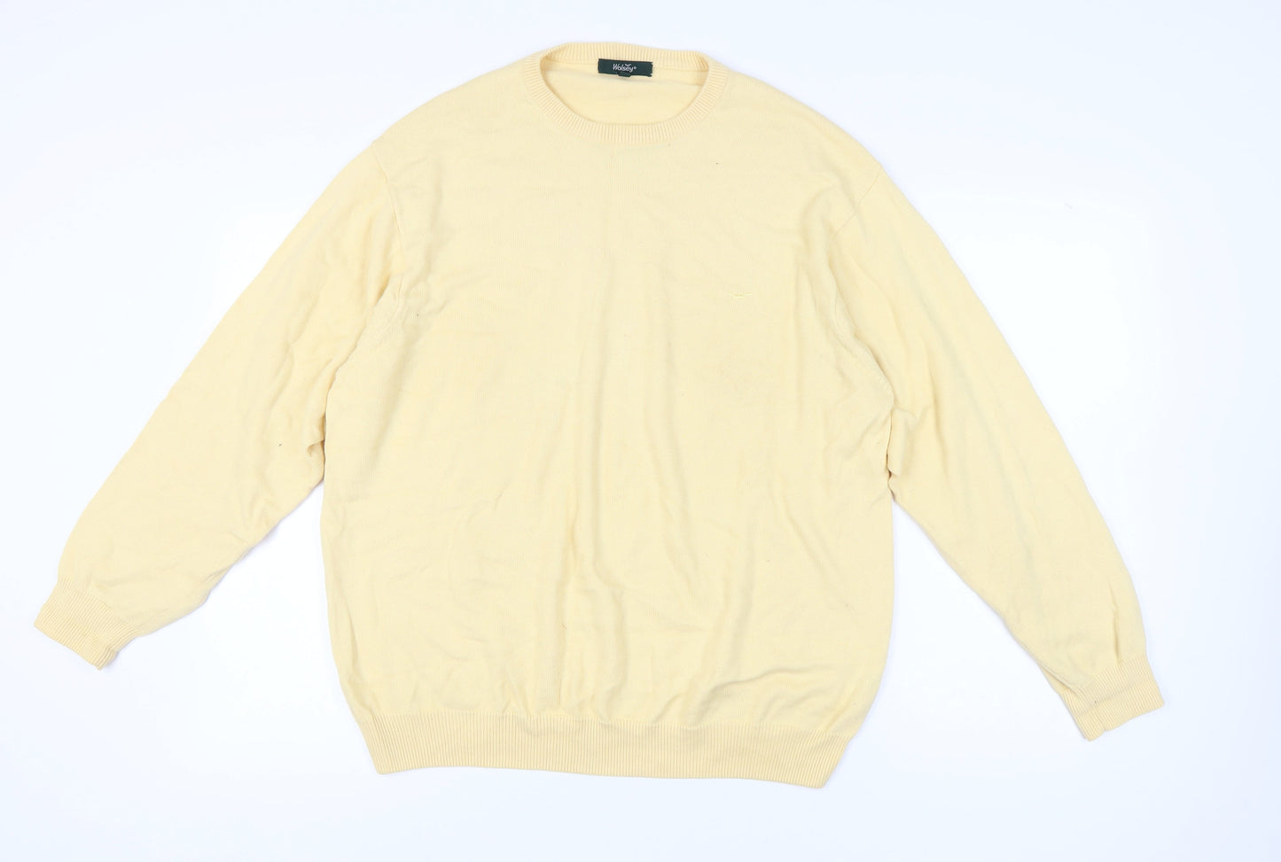 Wolsey Men's XL Yellow Pullover Jumper Cotton Crew Neck