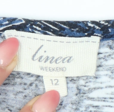 Linea Women’s Blue Floral Sheath Dress, Size 12