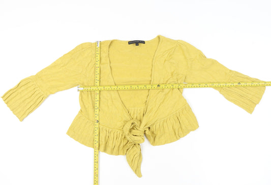 Betty Jackson Yellow Cardigan, Women's Size 10, Ruffled