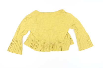 Betty Jackson Yellow Cardigan, Women's Size 10, Ruffled