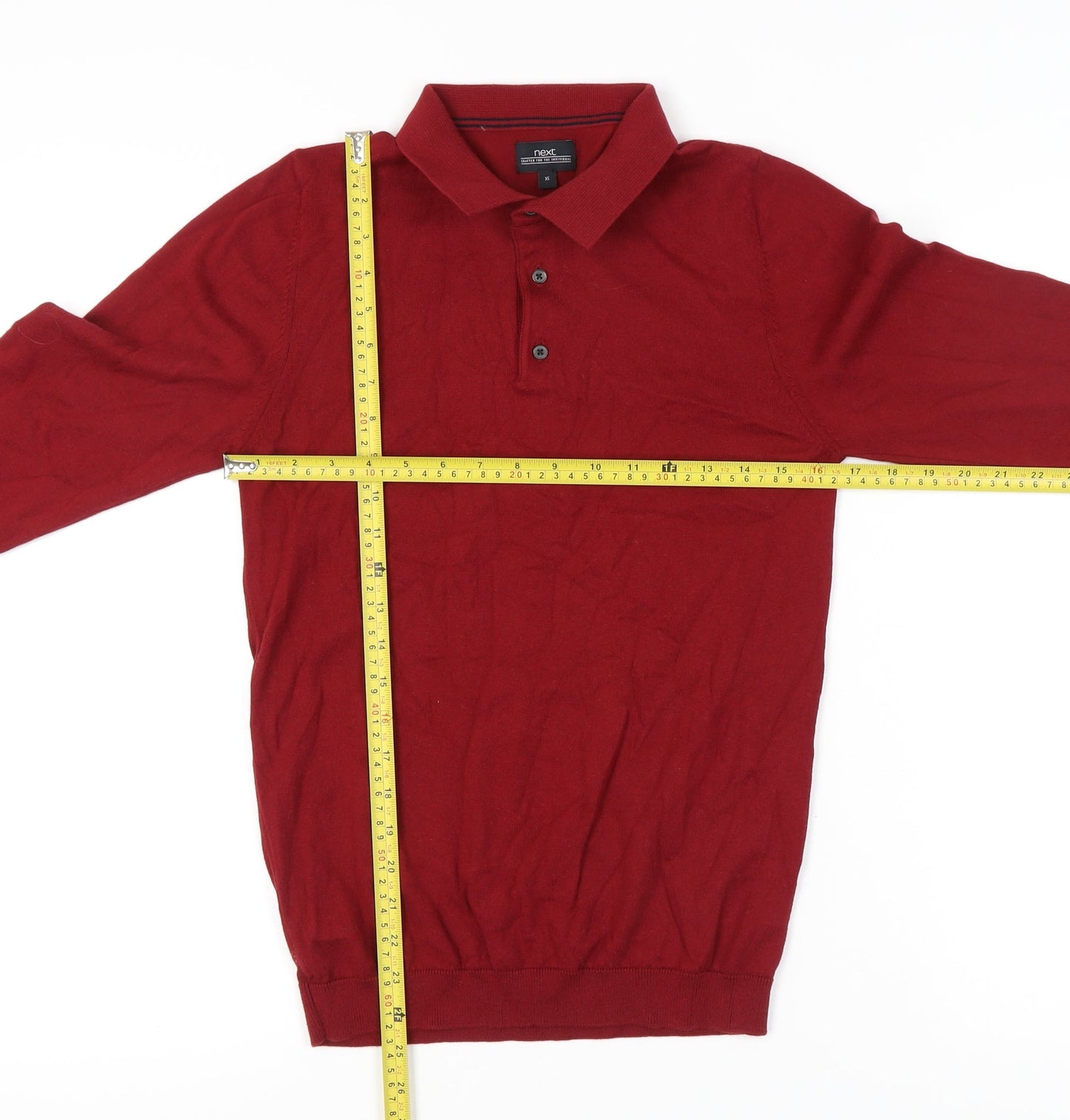 Next Men's XS Red Collared Pullover Jumper