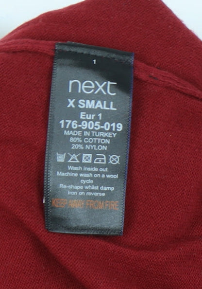Next Men's XS Red Collared Pullover Jumper