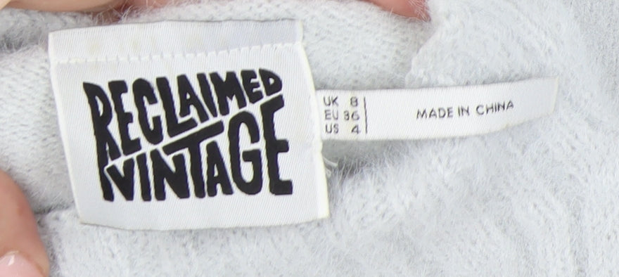 Womens UK Size 8 Reclaimed Vintage White Pullover Jumper