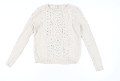 Womens UK Size 10 Marks and Spencer Ivory Pullover Jumper