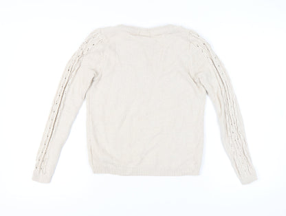Womens UK Size 10 Marks and Spencer Ivory Pullover Jumper