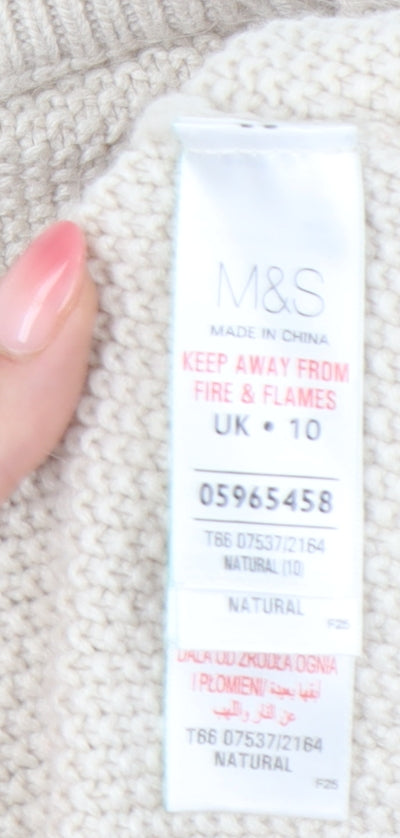 Womens UK Size 10 Marks and Spencer Ivory Pullover Jumper