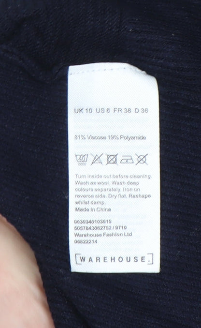 Womens UK Size 10 Warehouse Black Pullover Jumper