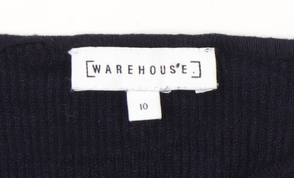 Womens UK Size 10 Warehouse Black Pullover Jumper