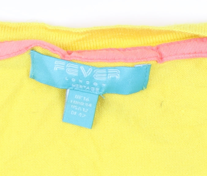 Fever London Women's Yellow Cardigan Size 16