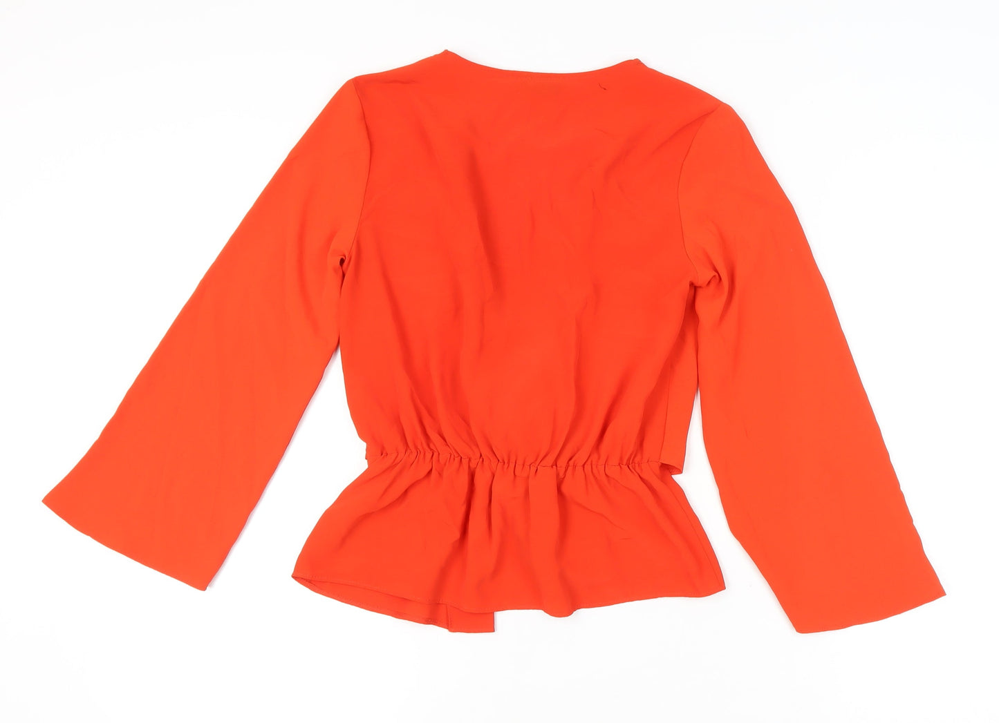 Womens UK Size 6 Topshop Orange Wrap Blouse