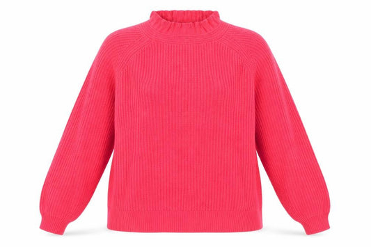 Front view of Hush Women's Red High Neck Pullover XL