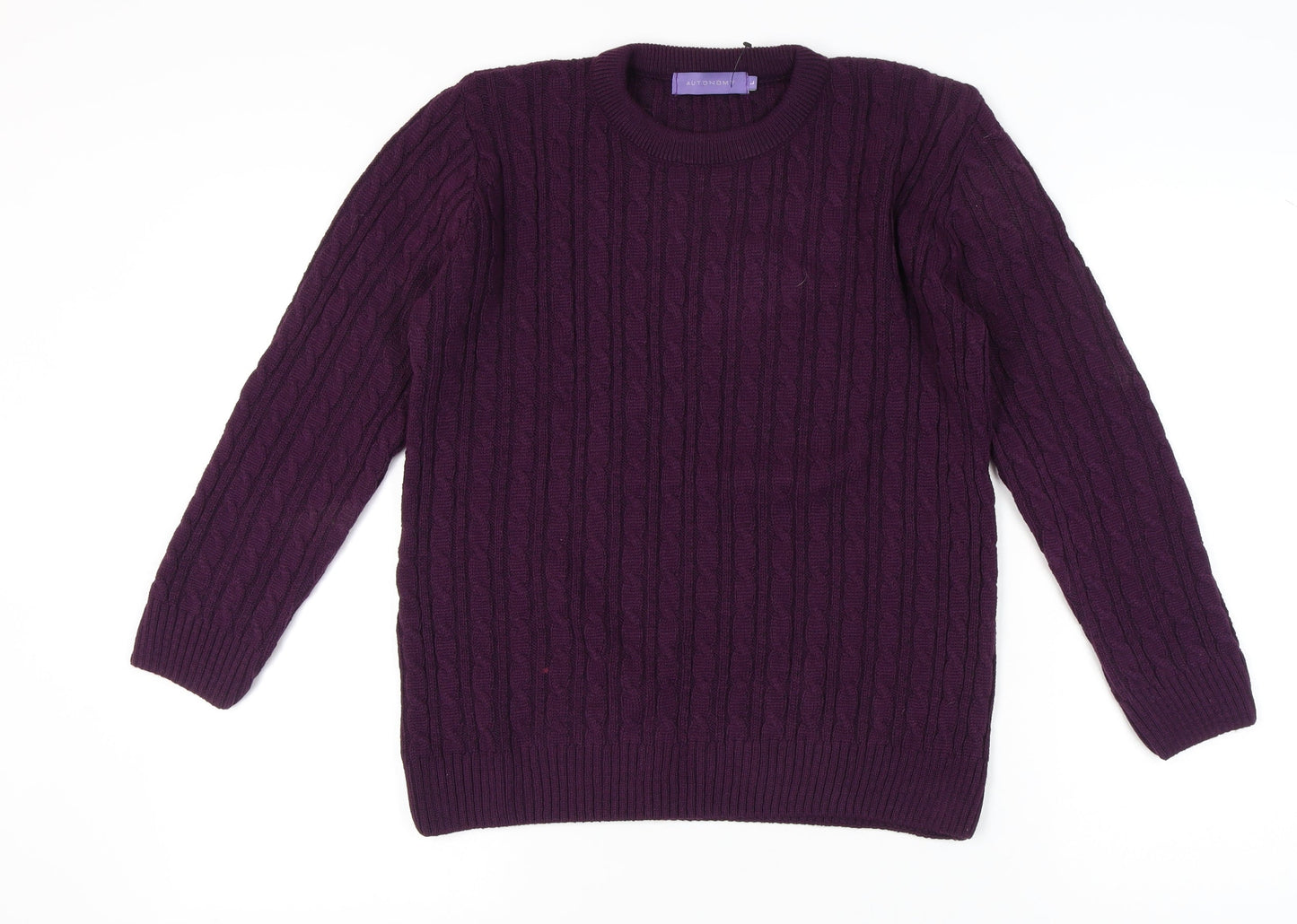 Autonomy Women's Purple Cable-Knit Jumper L