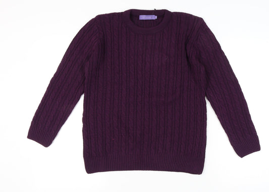 Autonomy Women's Purple Cable-Knit Jumper L