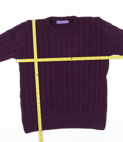 Autonomy Women's Purple Cable-Knit Jumper L