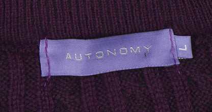 Autonomy Women's Purple Cable-Knit Jumper L