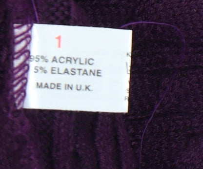 Autonomy Women's Purple Cable-Knit Jumper L