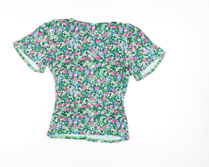 Womens UK Size 10 Mauvette Multicoloured Wrap Blouse