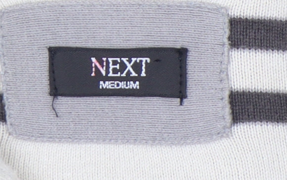 Next Men's Beige Full Zip Knit Jumper - Medium