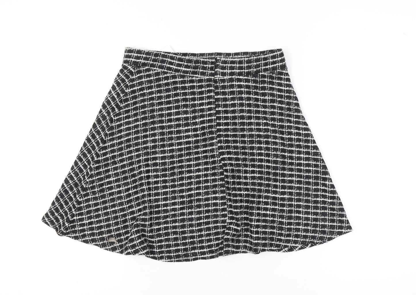 Lipsy Women's Black Skater Check Skirt Size 14