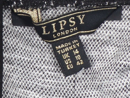 Lipsy Women's Black Skater Check Skirt Size 14