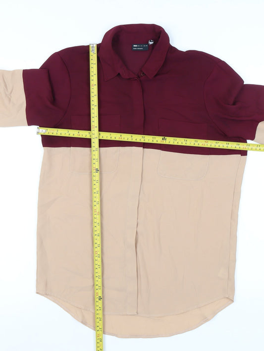 Womens UK Size 8 ASOS Design Multicoloured Basic Button-Up