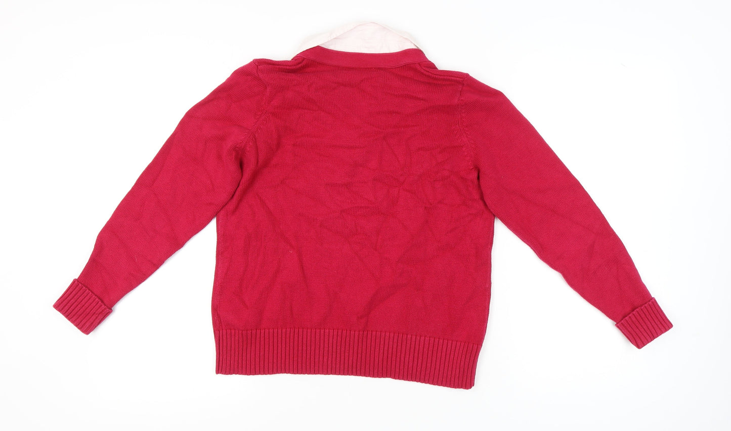 Womens UK Size 16 Marks and Spencer Red Henley Jumper