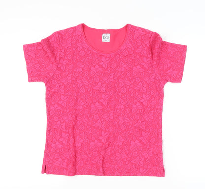Womens UK Size 10 TIGI Pink Basic T-Shirt