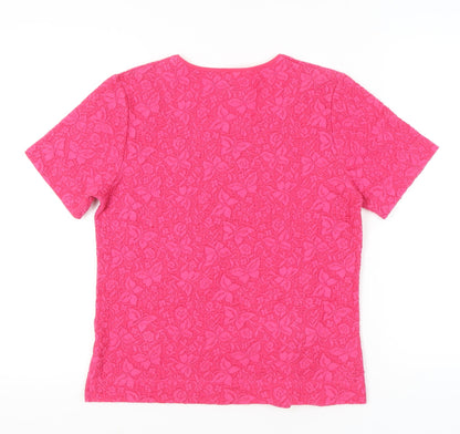 Womens UK Size 10 TIGI Pink Basic T-Shirt