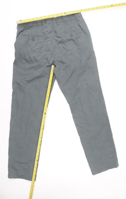 Marks and Spencer Men's Grey Chino Trousers Size 34 Regular
