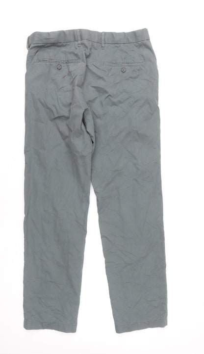 Marks and Spencer Men's Grey Chino Trousers Size 34 Regular