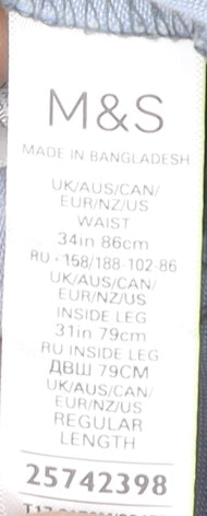 Marks and Spencer Men's Grey Chino Trousers Size 34 Regular