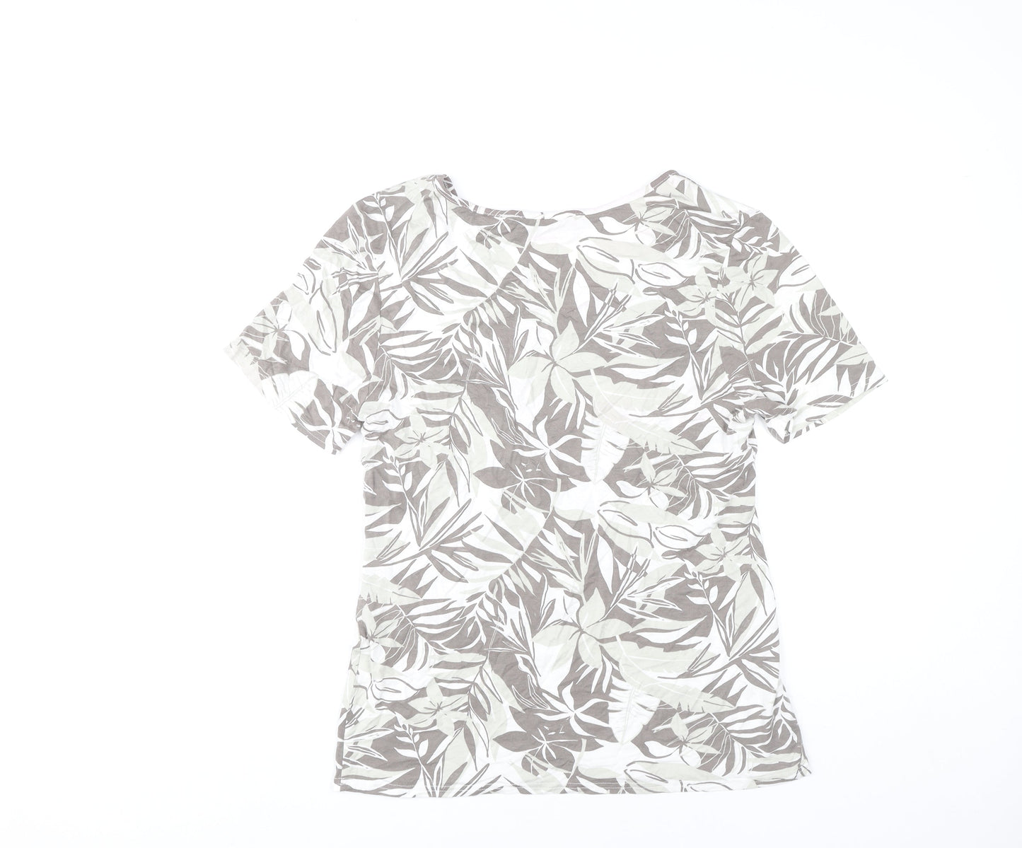 Womens UK Size 14 Marble Multicoloured Basic T-Shirt