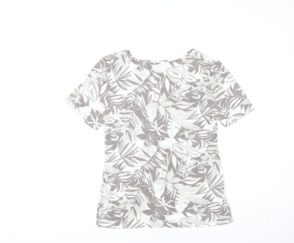 Womens UK Size 14 Marble Multicoloured Basic T-Shirt