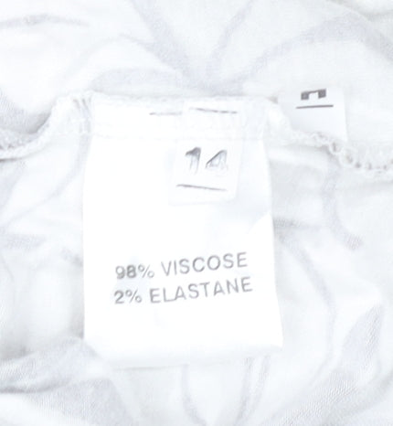 Womens UK Size 14 Marble Multicoloured Basic T-Shirt