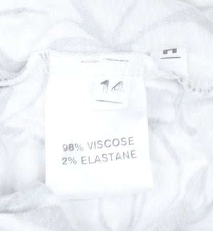 Womens UK Size 14 Marble Multicoloured Basic T-Shirt