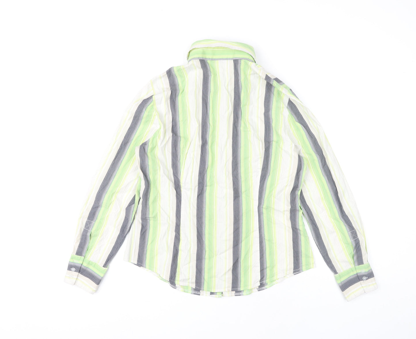 Betty Barclay Green Striped Button-Up Shirt Size 12