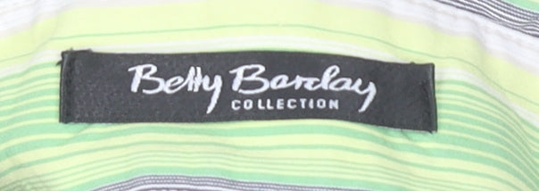 Betty Barclay Green Striped Button-Up Shirt Size 12