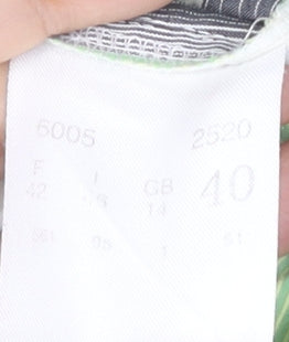 Betty Barclay Green Striped Button-Up Shirt Size 12