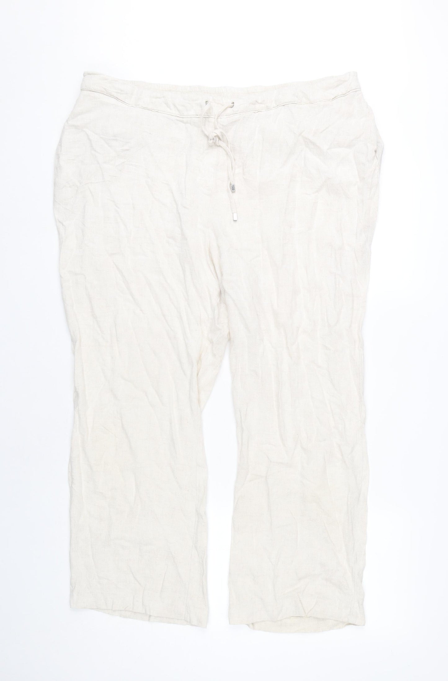 Womens UK Size 18 Wallis Regular Fit Casual Ivory Trousers