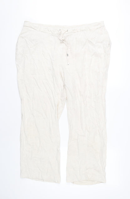 Womens UK Size 18 Wallis Regular Fit Casual Ivory Trousers