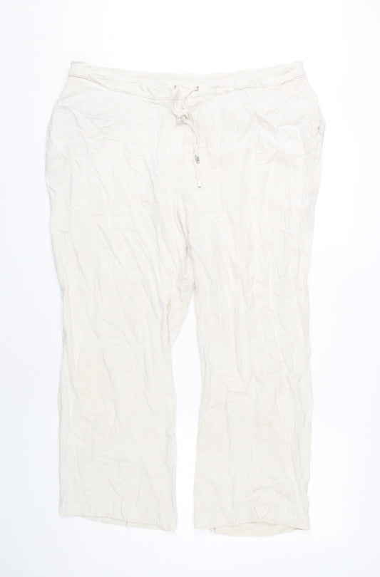 Womens UK Size 18 Wallis Regular Fit Casual Ivory Trousers