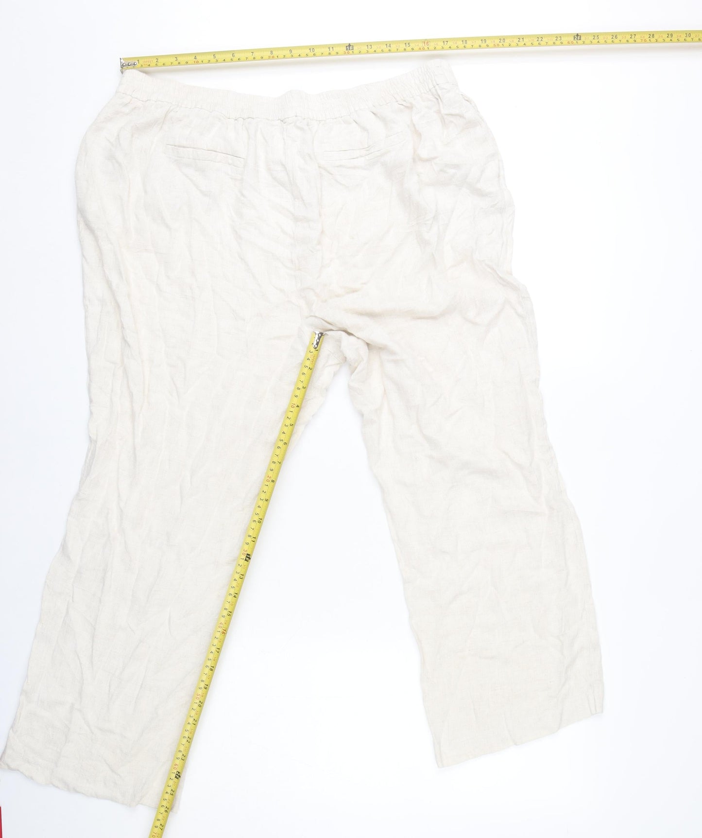 Womens UK Size 18 Wallis Regular Fit Casual Ivory Trousers