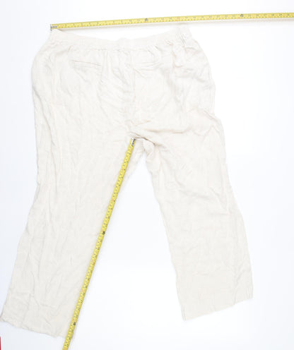 Womens UK Size 18 Wallis Regular Fit Casual Ivory Trousers