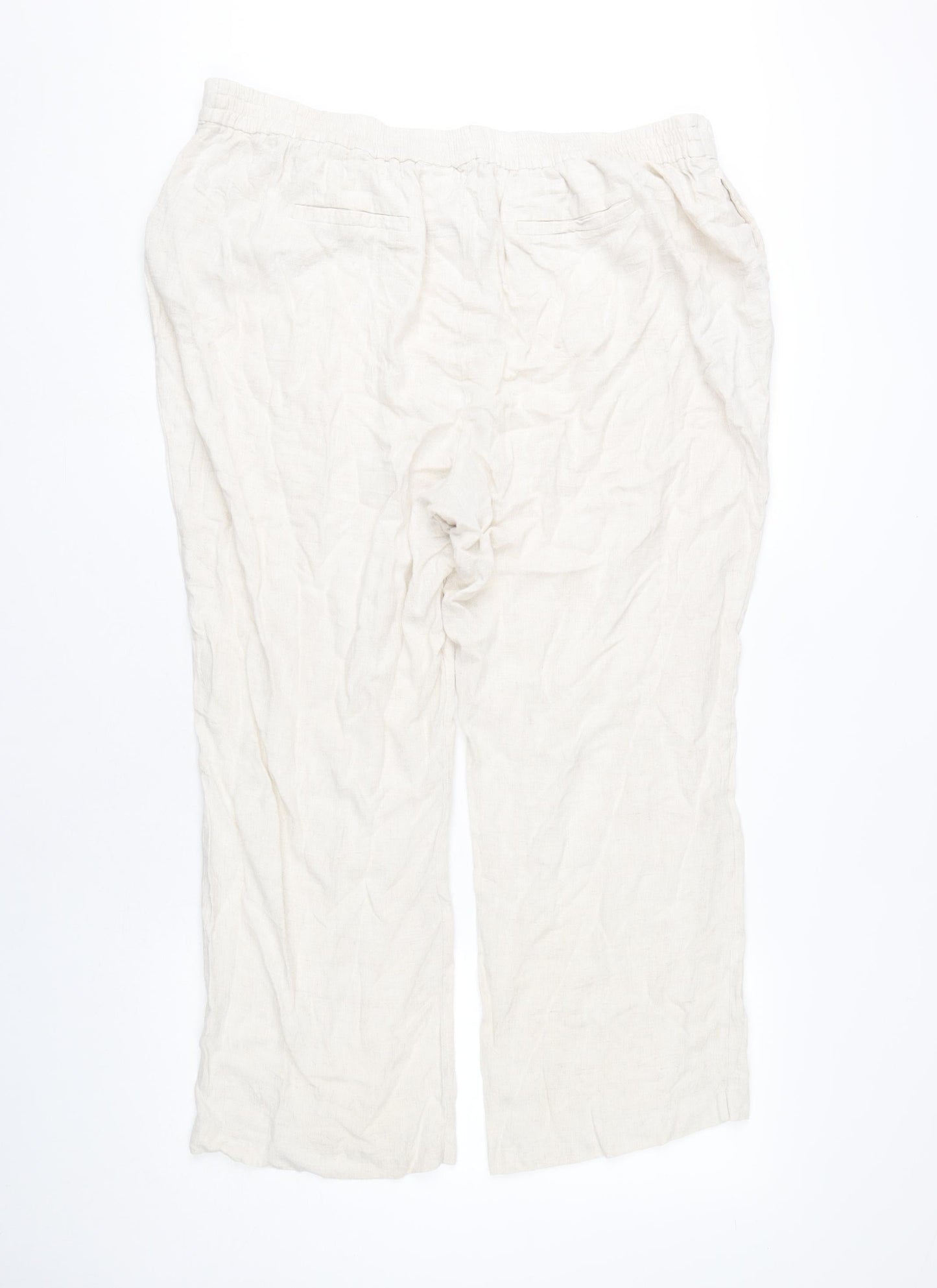 Womens UK Size 18 Wallis Regular Fit Casual Ivory Trousers