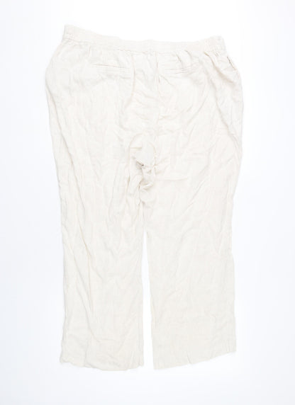 Womens UK Size 18 Wallis Regular Fit Casual Ivory Trousers